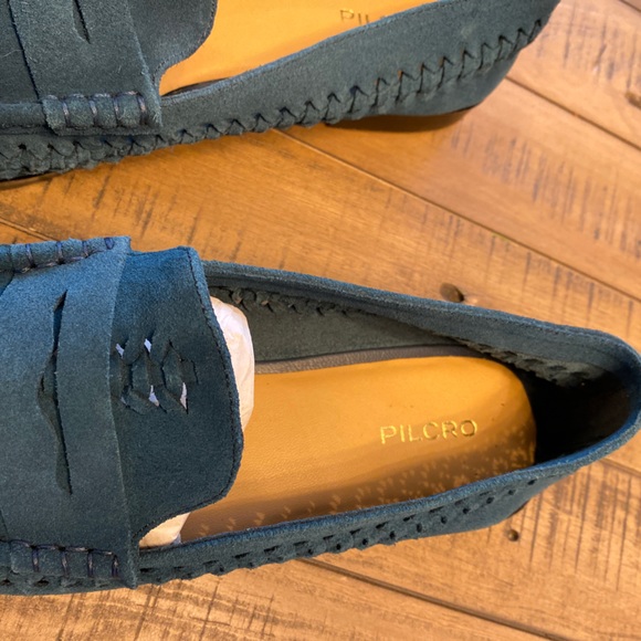 NEW Pilcro Anthropologie Woven Blue Suede Slip On Loafers Sz 8.5 - Picture 4 of 7